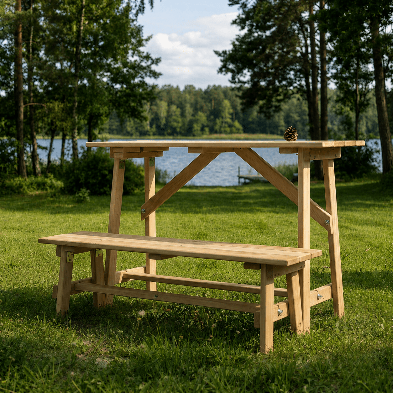 Ławka saunowa składana, dwupoziomowa olchowa - Sauna Soul